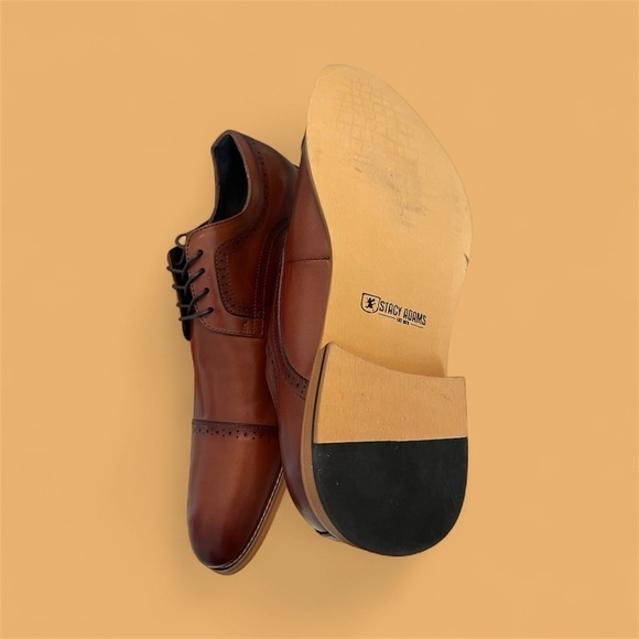 Stacey Adams Classic Brown Leather Men\'s Derby Shoes $75